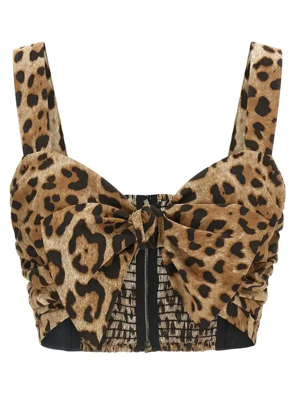 Sweetheart Neckline Top Tops Brown - Dolce & Gabbana
