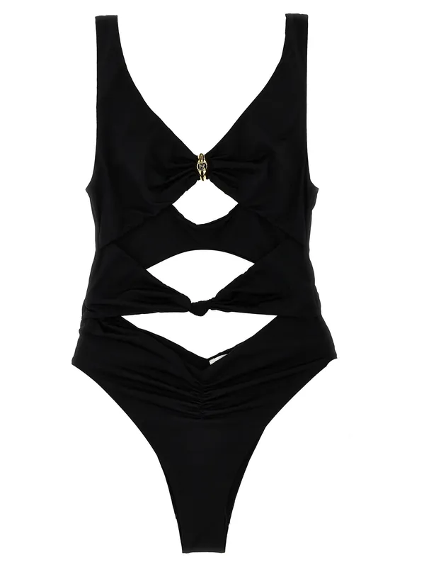 Knot One-Piece Swimsuit Beachwear Black