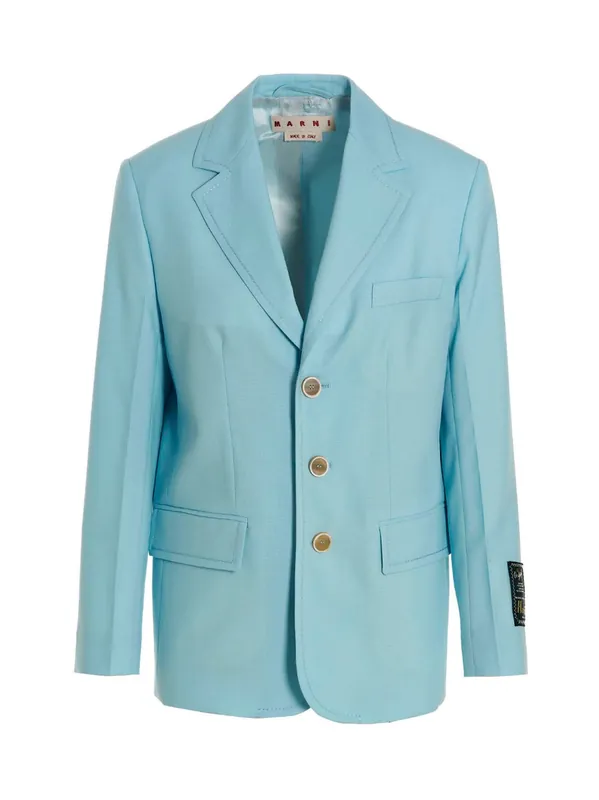 Single-Breasted Blazer Jacket Blazers Light Blue