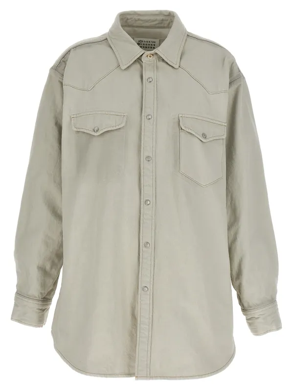 Padded Overshirt Puffer Jackets White - Maison Margiela