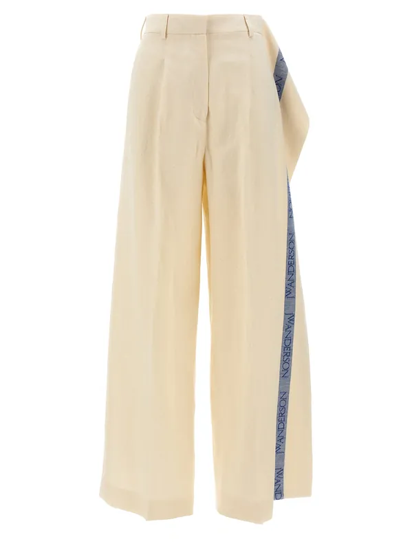 Logo Band Panel Pants Beige - JW Anderson