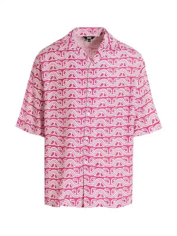 Waved Logo Shirt And Blouse Fuchsia - GCDS