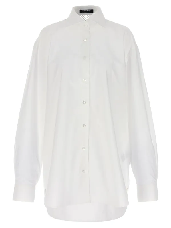 Mesh Insert Shirt Shirt And Blouse White - Raf Simons