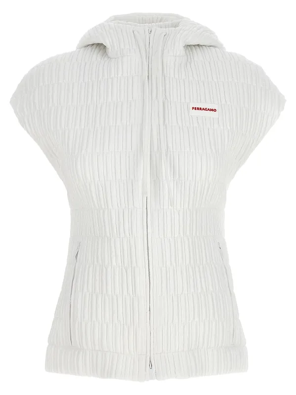 Hooded Vest Gilet White - Ferragamo