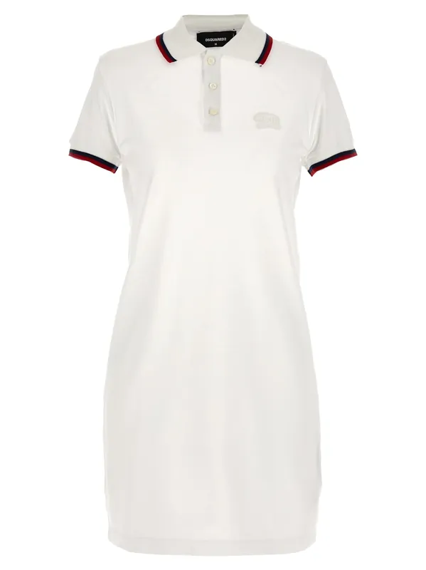Maxi Cut Out Polo Dress Dresses White - Dsquared2