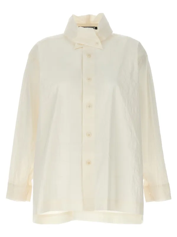 Shaped Membrane Shirt And Blouse White - Issey Miyake