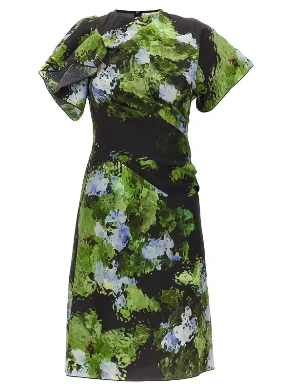 Floral Printed Dress Dresses Multicolor - Victoria Beckham