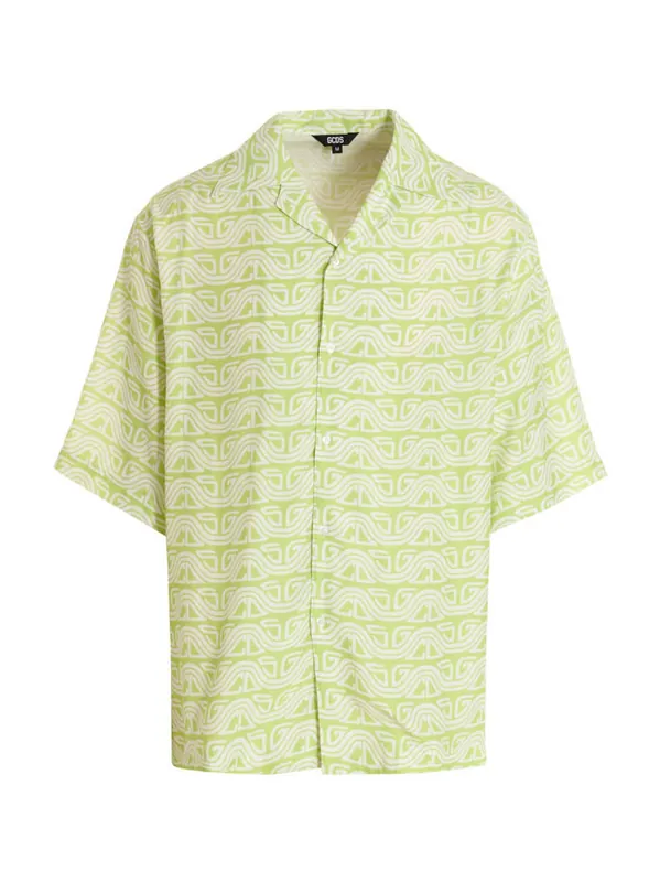 Waved Logo Shirt And Blouse Green - GCDS