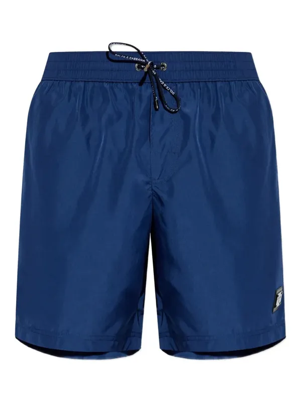 Medium Swim Boxer With Logo Plaque - Dolce & Gabbana