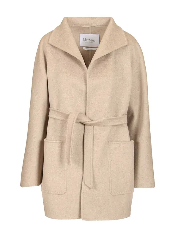 Short Cashmere Cardigan Coat Coats Beige - Max Mara