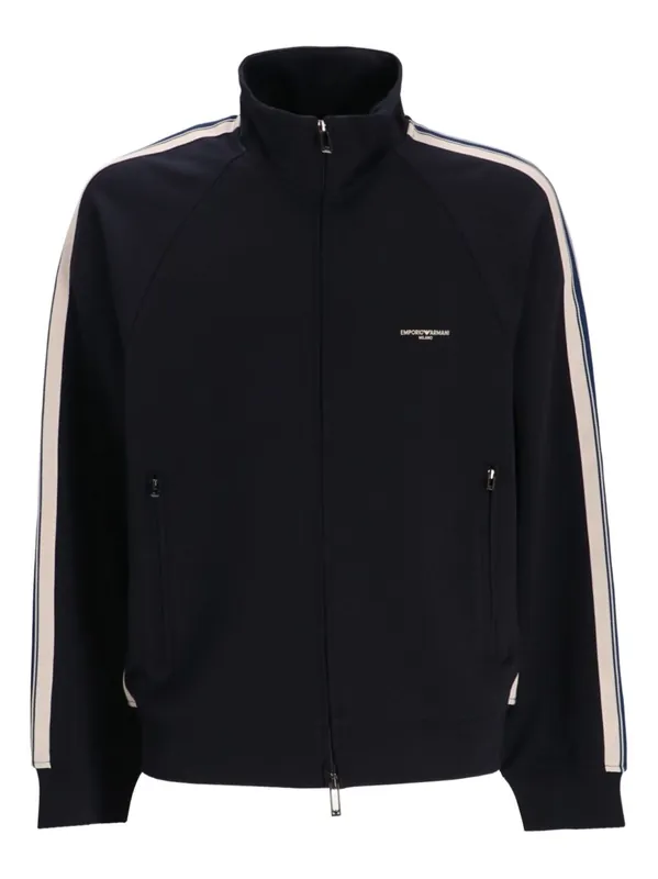 Logo Cotton Zipped Sweatshirt - Emporio Armani