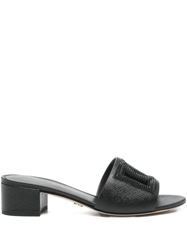 Dg Logo Leather Sandals - Dolce & Gabbana