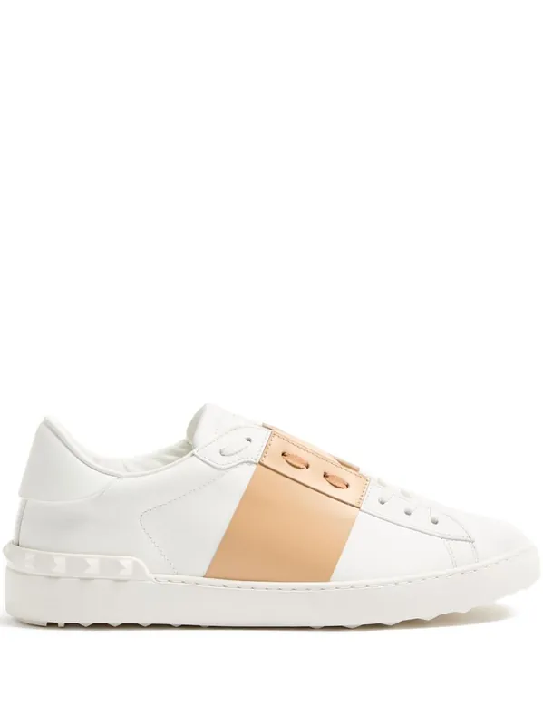 Open Leather Sneakers - Valentino Garavani