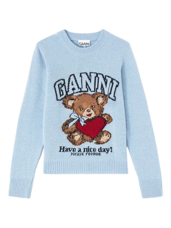 Wool Crewneck Sweater - Ganni