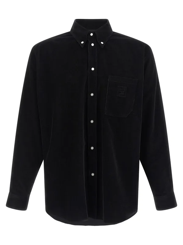 Corduroy Shirt Shirt And Blouse Black - Fendi