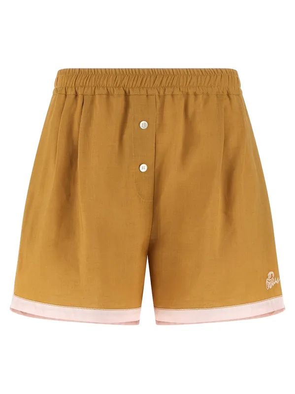 Linen Shorts Bermuda And Short Yellow - Marni