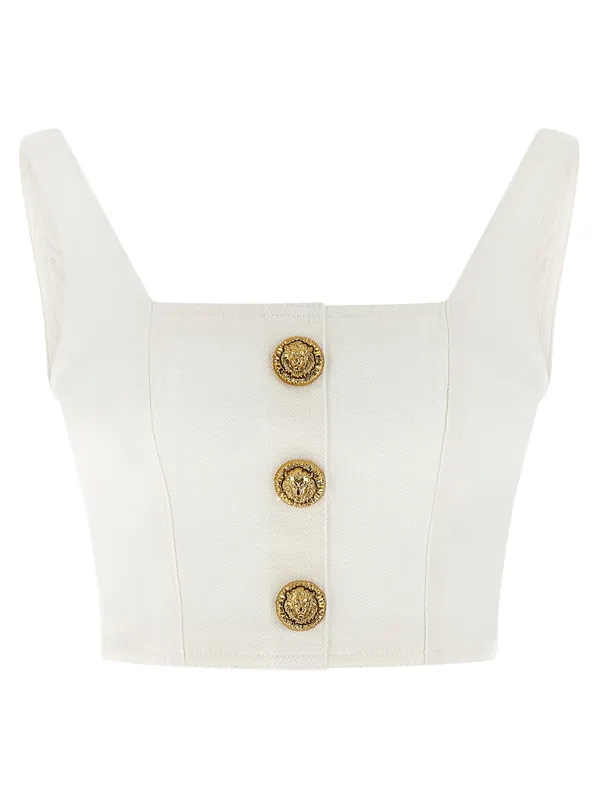 Button Top Tops White - Balmain