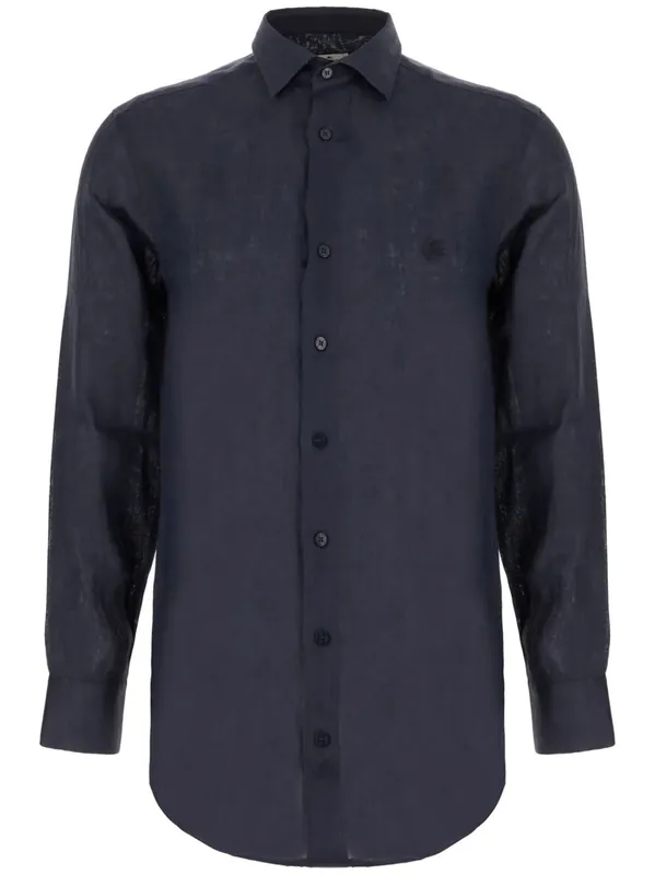 Linen Shirt With Pegaso Embroidery - Etro