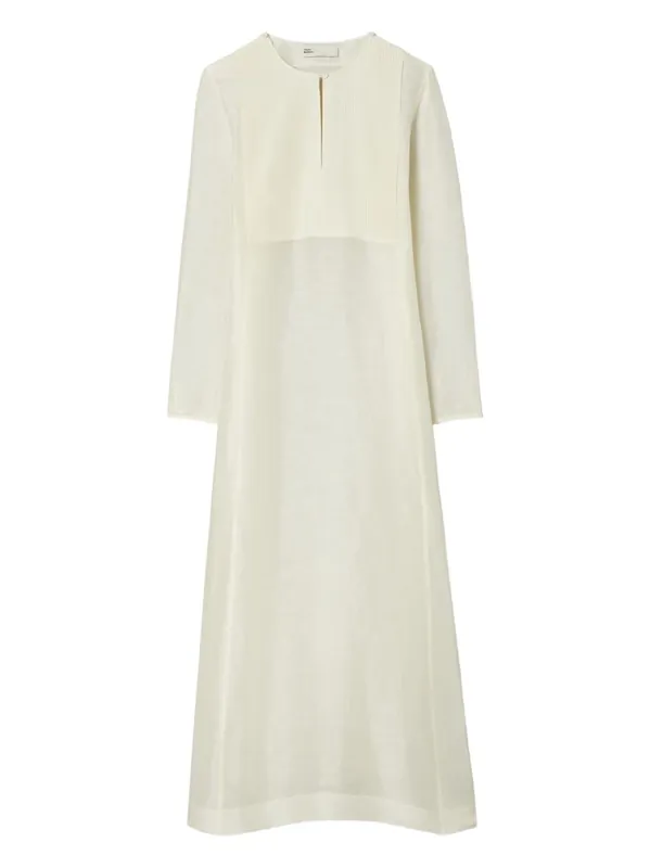 Linen And Silk Long Kaftan - Tory Burch