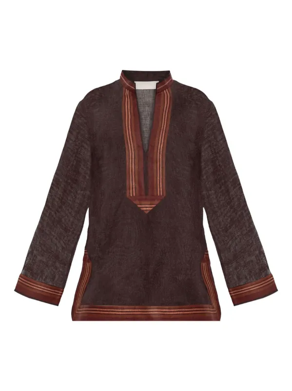 Linen Striped Tunic - Tory Burch