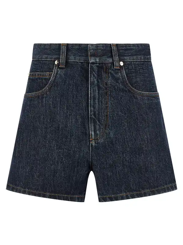 Ff Padded Bermuda And Short Blue - Fendi