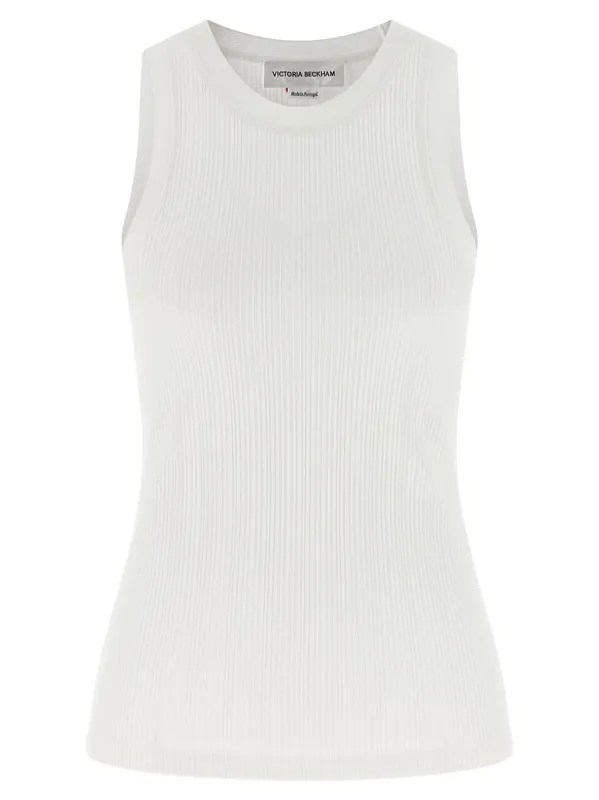 Rib Tank Tops White - Victoria Beckham