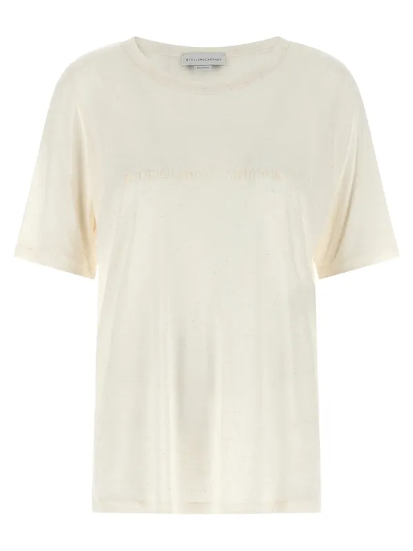 Beads Embroidery T-Shirt White