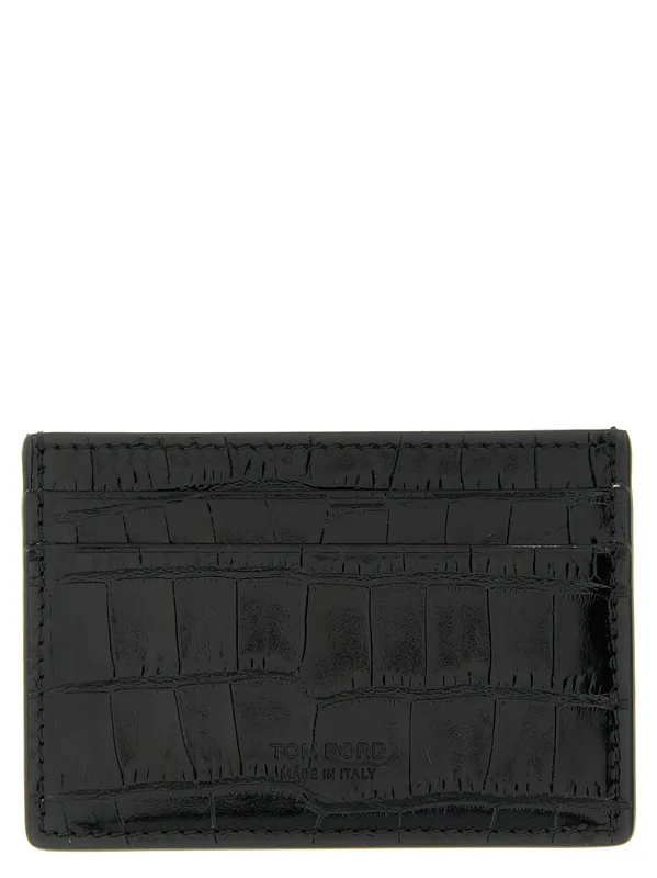 Crocodile Card Holder Wallets And Card Holders Black - Tom Ford