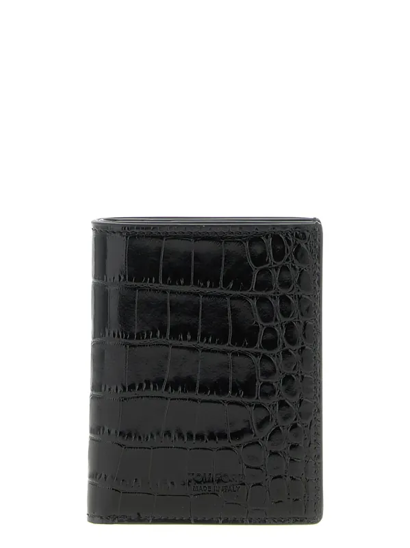 Cardholder Stmpa Crocodile Wallets And Card Holders Black - Tom Ford