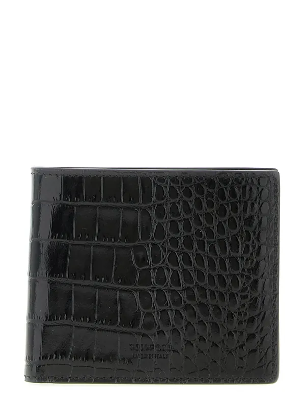 Crocodile Wallet Wallets And Card Holders Black - Tom Ford