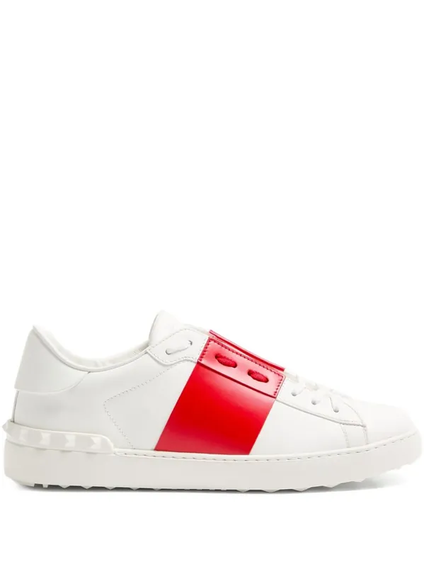 Open Leather Sneakers - Valentino Garavani