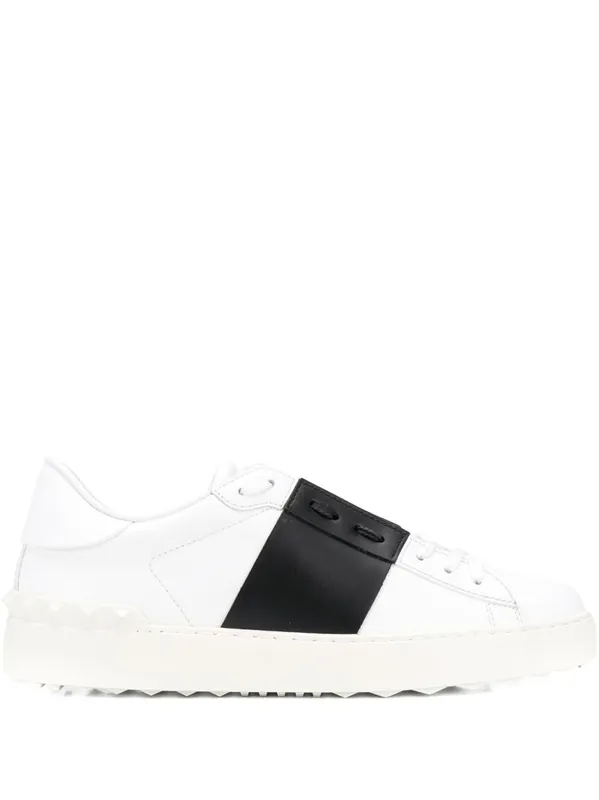 Open Leather Sneakers - Valentino Garavani