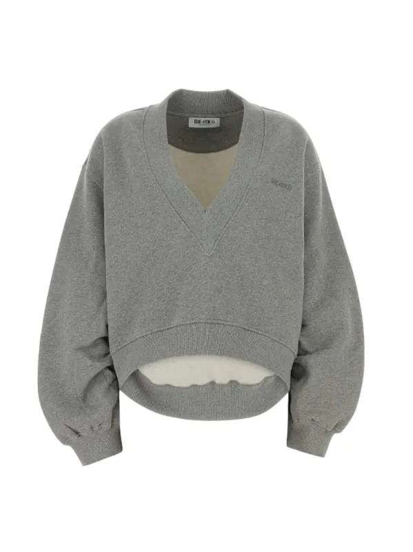 Gray Cotton Sweatshirt - The Attico