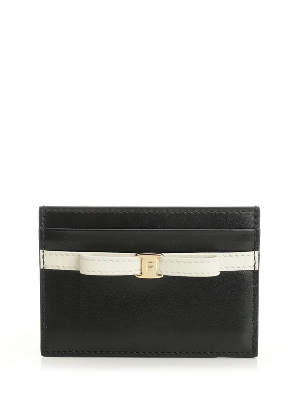 Leather Card Holder Wallets Black - Ferragamo