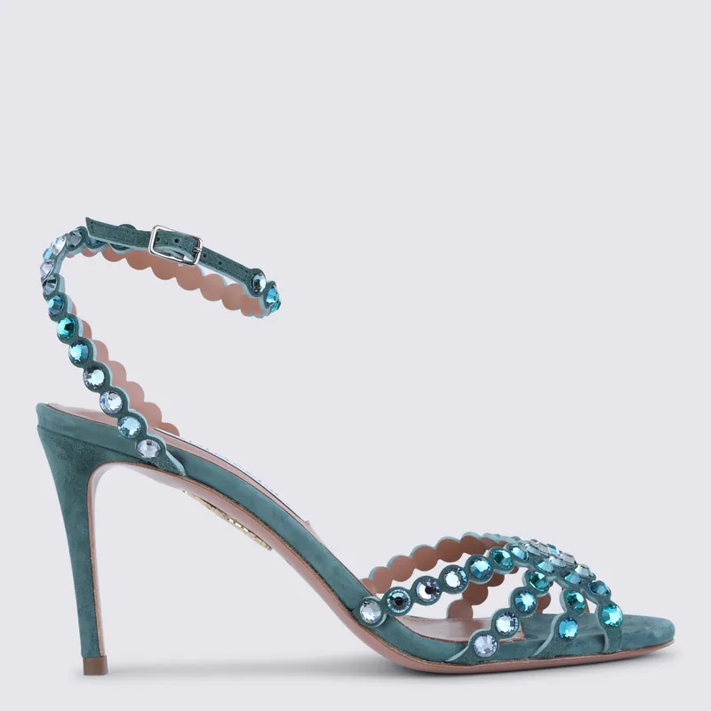 Sandals Light Teal - Aquazzura