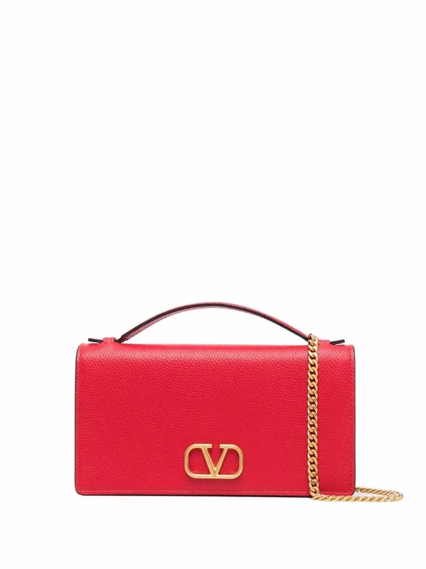 Vlogo Signature Leather Wallet On Chain - Valentino Garavani