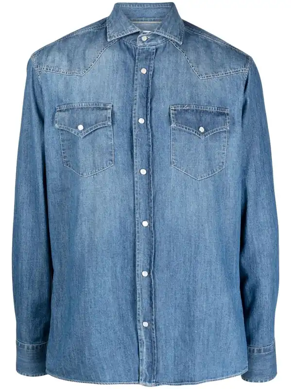Denim Cotton Shirt - Brunello Cucinelli