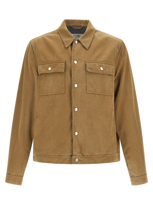 Trucker Puffer Jackets Beige - MM6 Maison Margiela