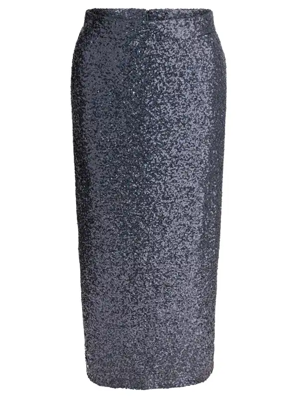 Sequined Midi Skirt Skirts Grey - Semper