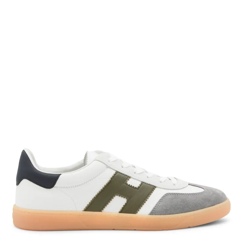 Sneakers Bianco-Oliva-Navy