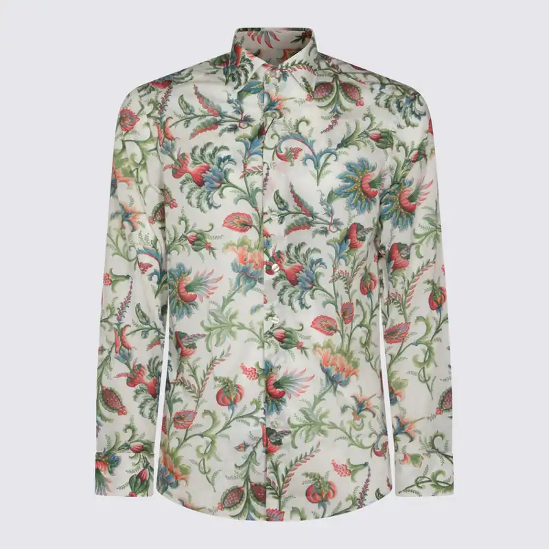 Shirts White/Green - Etro