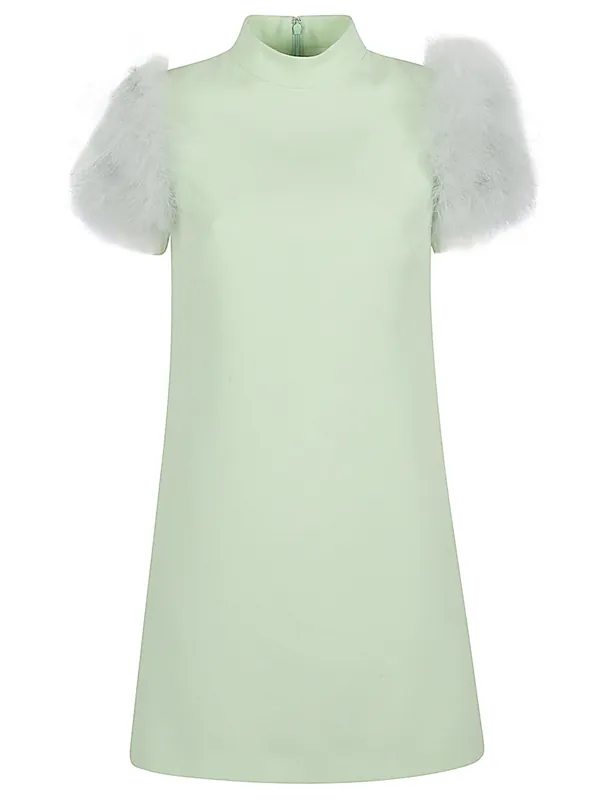 Feathered Wool And Silk Dress - Valentino Garavani