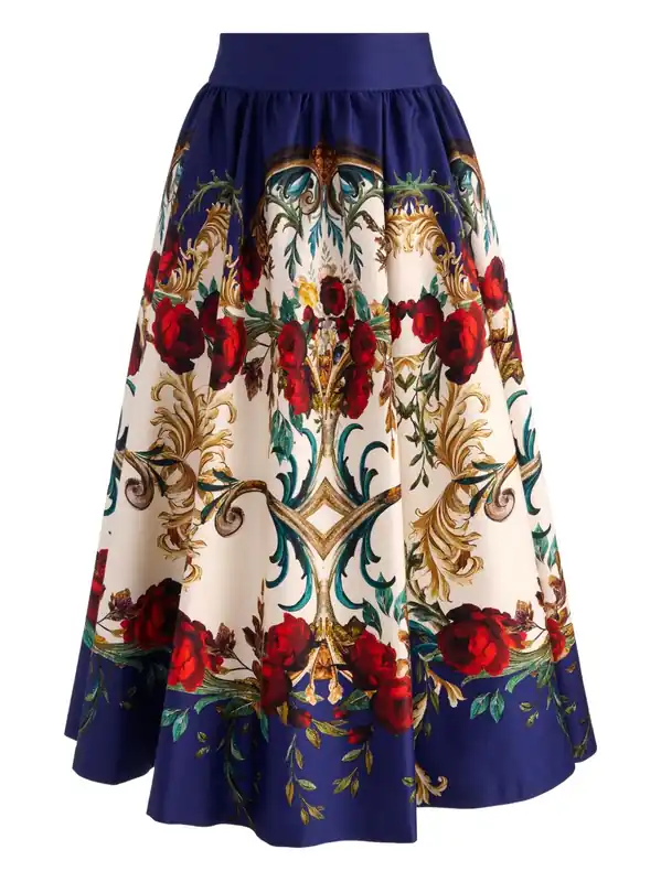 Printed Midi Skirt - Alice + Olivia