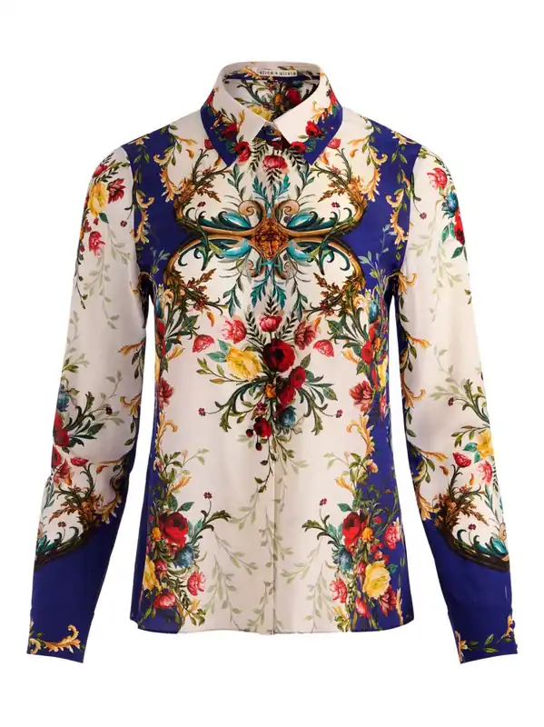 Printed Silk Shirt - Alice + Olivia
