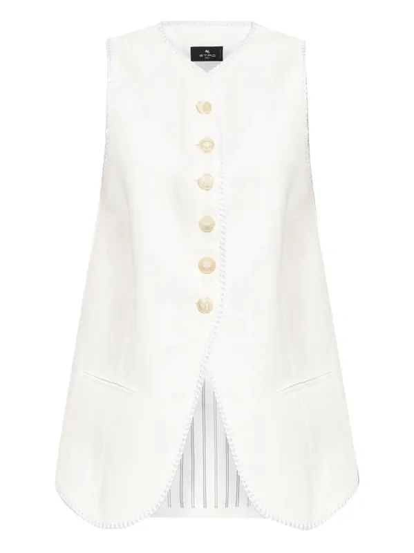 Button-Down Waistcoat With Trims