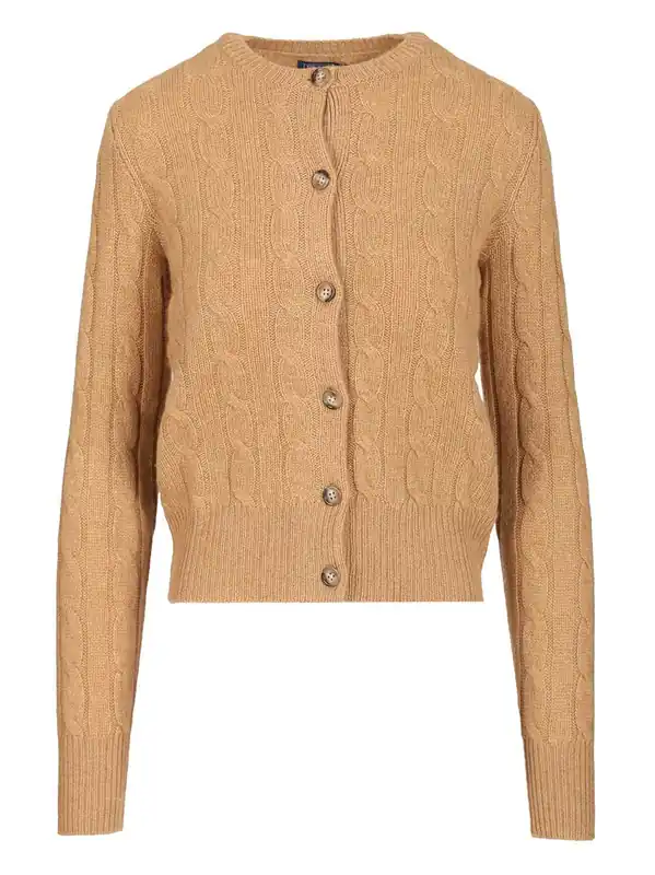 Cashmere Cable Knit Cardigan Knitwear Beige - Polo Ralph Lauren