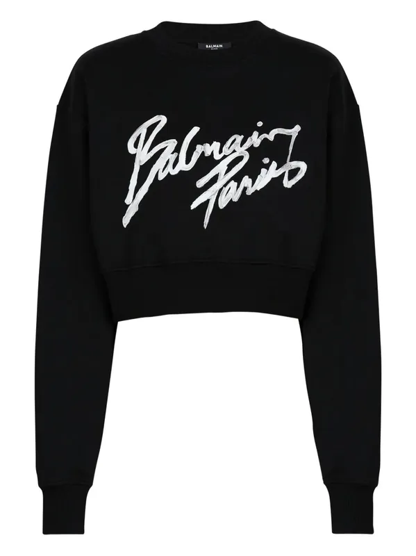 Logo Cropped Sweatshirt - Balmain