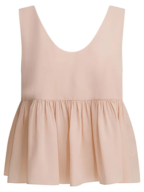 Silk Crepe De Chine Top Tops Pink - Chloé