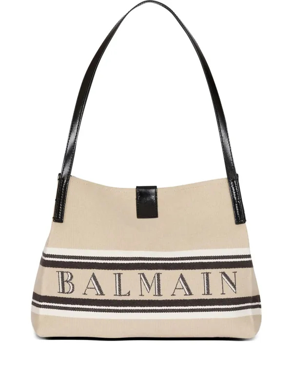 Release Small Canvas And Leather Tote - Balmain