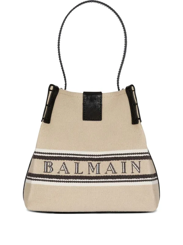 Release Canvas And Leather Bucket Bag - Balmain